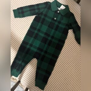 Polo by Ralph Lauren Green & Black Plaid Baby One-Piece